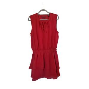Scotch & Soda Pour L'Ete Red Tiered Chiffon Sleeveless Classic Mini Dress Size 8